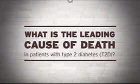 What is the leading cause of death in patients with type 2 diabetes?