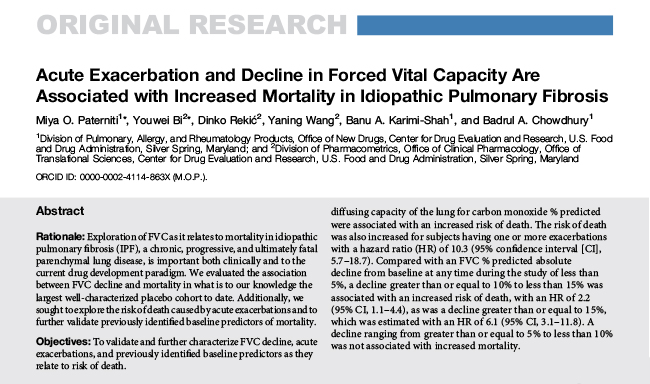 Acute Exacerbation and Decline in FVC