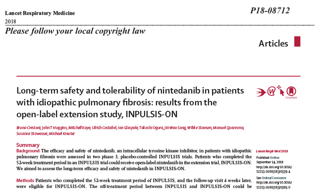 Long-term Safety and Tolerability of Nintedanib in Patients with IPF