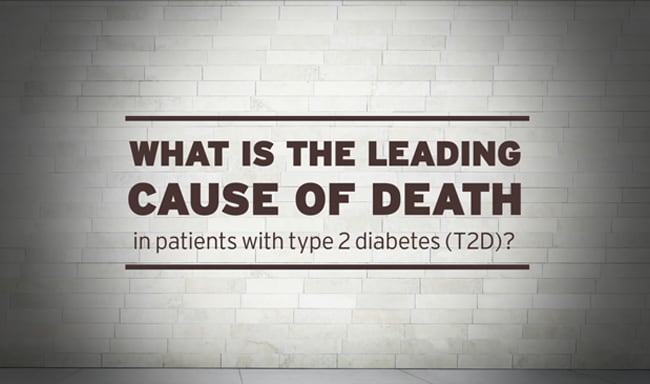 What is the leading cause of death in patients with type 2 diabetes?