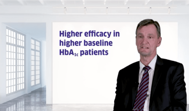 Higher efficacy in HbA1c patients