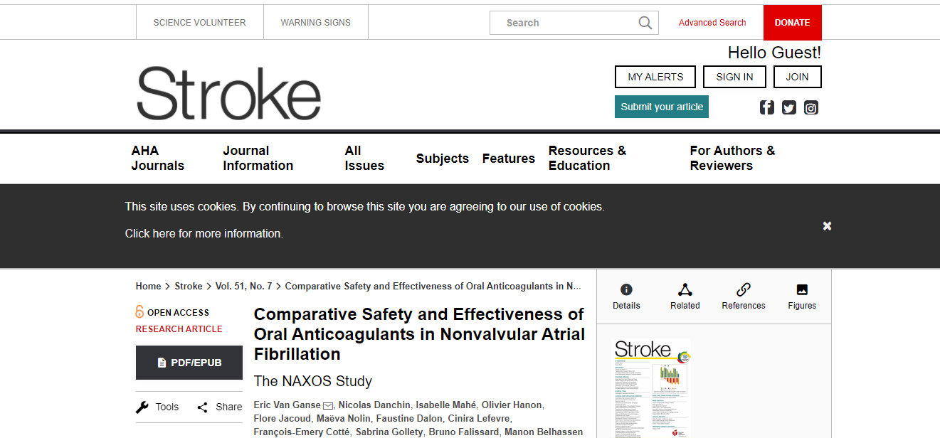 Comparative Safety and Effectiveness of Oral Anticoagulants in Nonvalvular Atrial Fibrillation (The NAXOS Study)