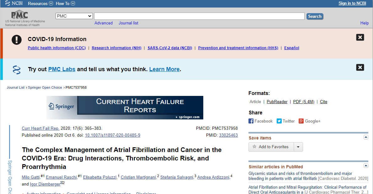 The Complex Management of Atrial Fibrillation and Cancer in the COVID-19 Era: Drug Interactions, Thromboembolic Risk, and Proarrhythmia [aka Cancer and COVID in AF]