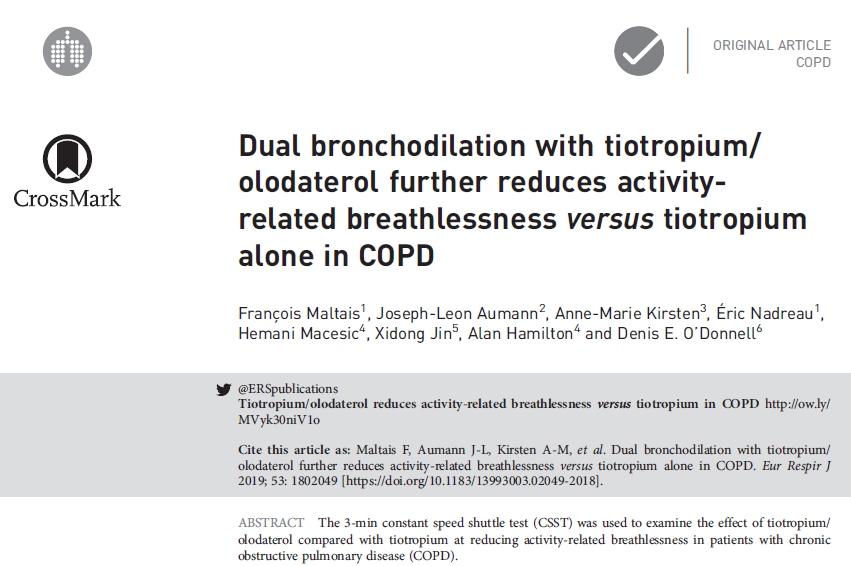 Dual bronchodilation with tiotropium/olodaterol further reduces activity related breathlessness versus tiotropium alone in COPD