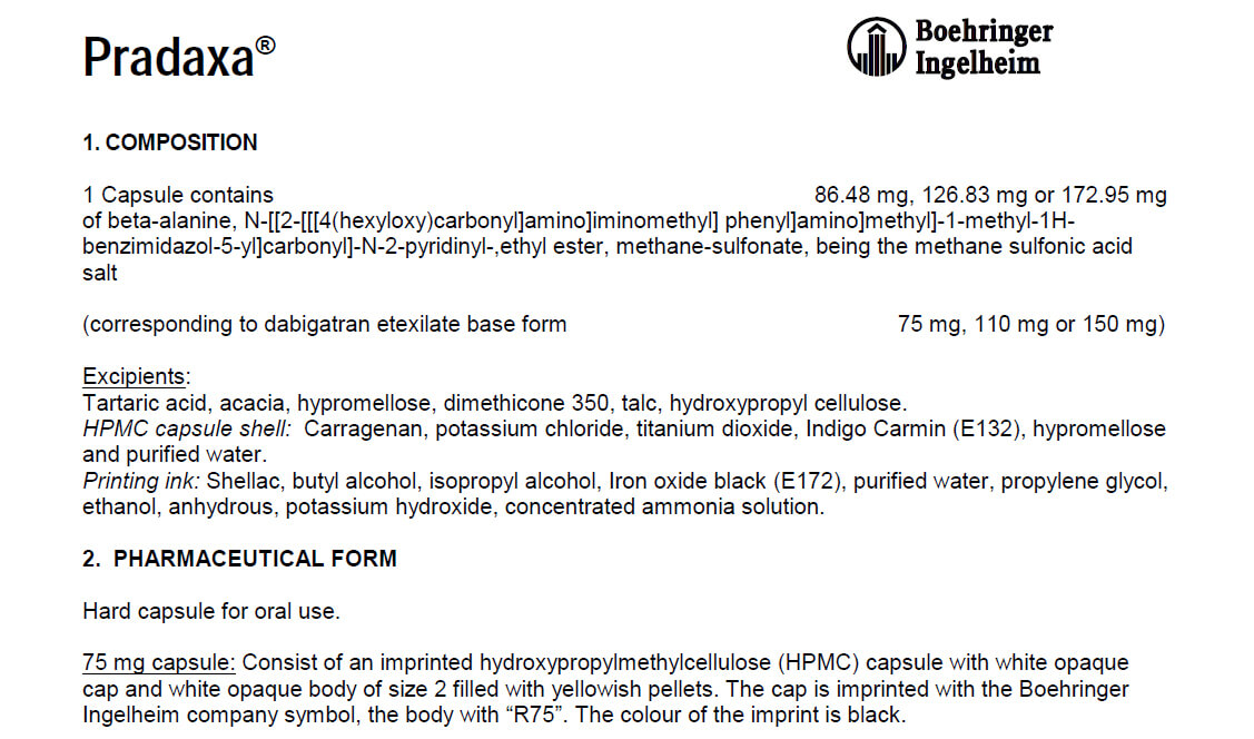 Prescribing Information for Pradaxa®