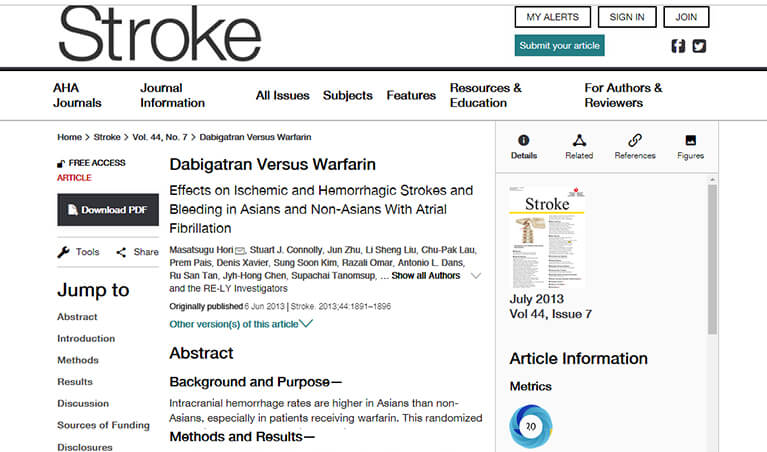 Dabigatran Versus Warfarin