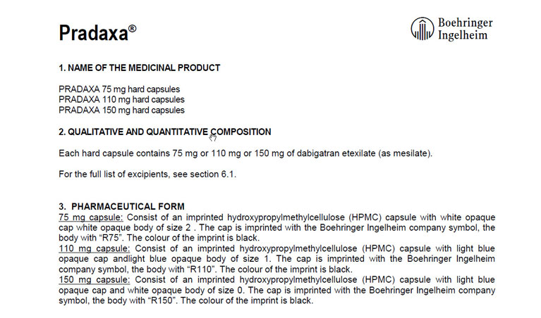 Prescribing Information for Pradaxa®